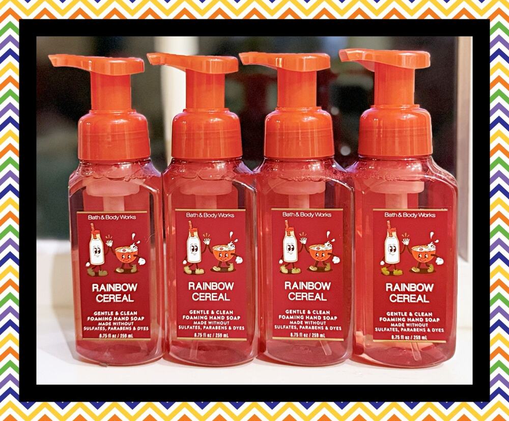 Bath & Body Works 8.75 fl oz Rainbow Cereal Gentle Clean Foaming Hand Soap x4
